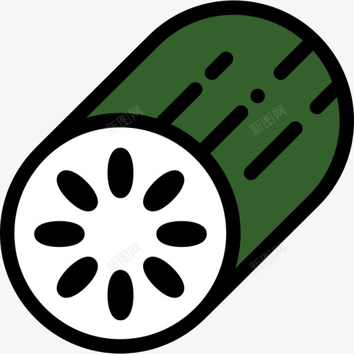 小胡瓜健康食品8线色图标svg_新图网 https://ixintu.com 健康食品8 小胡瓜 线色