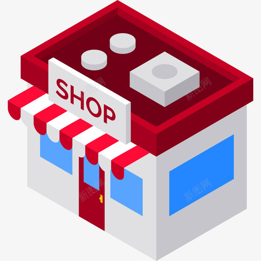 商店城市元素6平面图标svg_新图网 https://ixintu.com 商店 城市元素6 平面