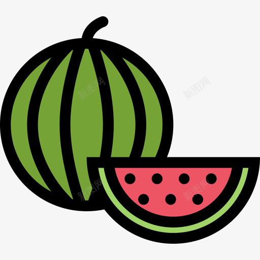 西瓜食物14颜色图标svg_新图网 https://ixintu.com 西瓜 颜色 食物14