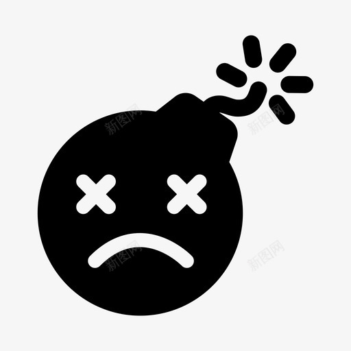 炸弹脸表情炸弹表情悲伤图标svg_新图网 https://ixintu.com 悲伤 炸弹 炸弹脸表情 炸弹表情