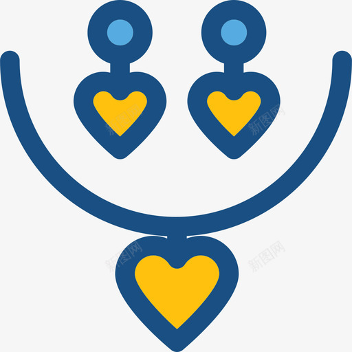 项链爱情和婚礼双色调图标svg_新图网 https://ixintu.com 双色调 爱情和婚礼 项链
