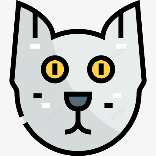 猫宠物店线性颜色图标svg_新图网 https://ixintu.com 宠物店 猫 线性颜色