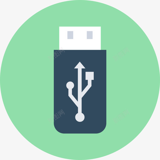 Pendrive互联网4圆形图标svg_新图网 https://ixintu.com Pendrive 互联网4 圆形