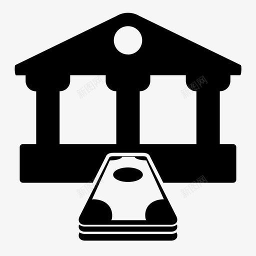 税银行财务图标svg_新图网 https://ixintu.com 国库 税 财务 退款 钱 银行