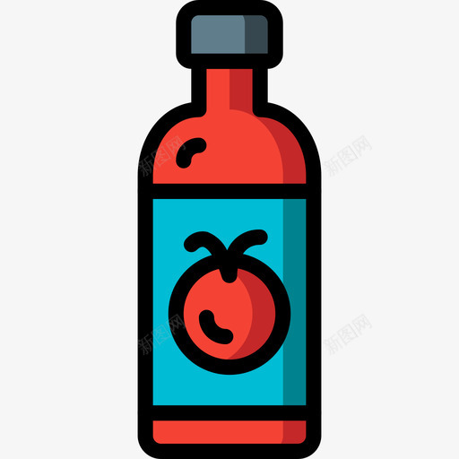 番茄汁厨房用品线性颜色图标svg_新图网 https://ixintu.com 厨房用品 番茄汁 线性颜色