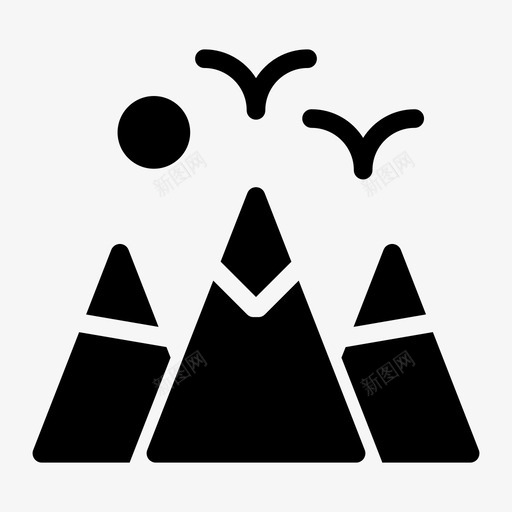 山自然太阳图标svg_新图网 https://ixintu.com 假日标志 天气 太阳 山 自然