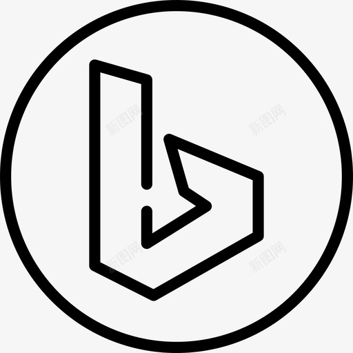 必应社交媒体24线性图标svg_新图网 https://ixintu.com 必应 社交媒体24 线性