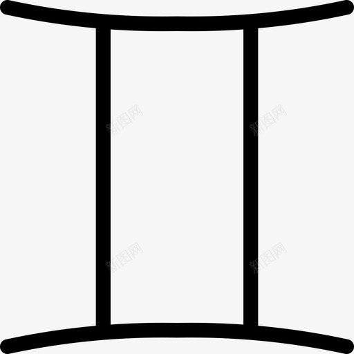 双子座空间与科学直线型图标svg_新图网 https://ixintu.com 双子座 直线型 空间与科学