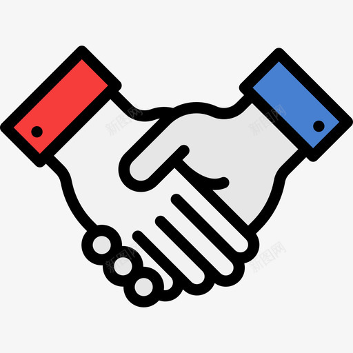 握手选举2线条颜色图标svg_新图网 https://ixintu.com 握手 线条颜色 选举2