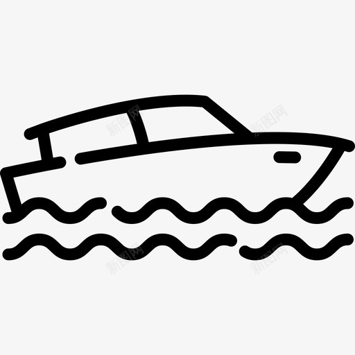 船冲浪直线图标svg_新图网 https://ixintu.com 冲浪 直线 船