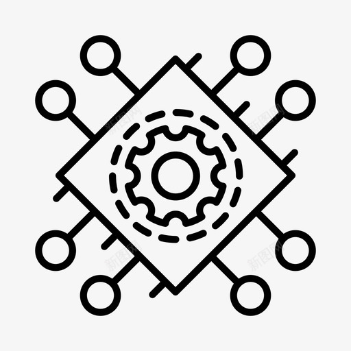 微芯片人工智能计算机图标svg_新图网 https://ixintu.com 人工智能 信息处理 微芯片 机器智能 计算机