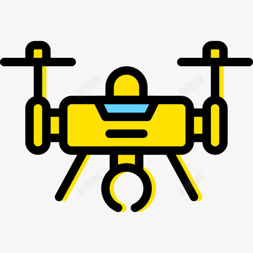 无人机tech4黄色图标svg_新图网 https://ixintu.com tech4 无人机 黄色