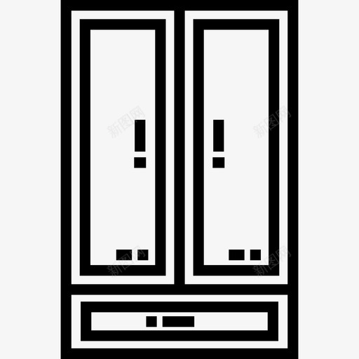 衣柜家用家具2件线性图标svg_新图网 https://ixintu.com 家用家具2件 线性 衣柜