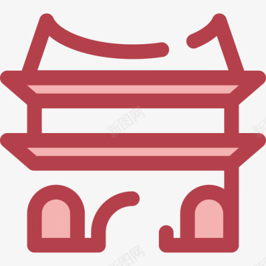 中国寺庙旅游18号红色图标图标