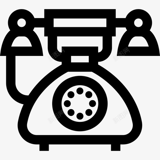电话复古电子2线性图标svg_新图网 https://ixintu.com 复古电子2 电话 线性