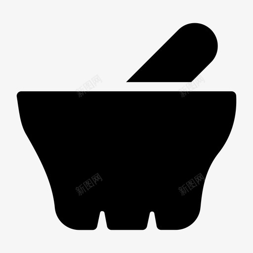 碗食物研钵和杵图标svg_新图网 https://ixintu.com 勺子 厨房用具线图标 汤 研钵和杵 碗 食物 餐厅