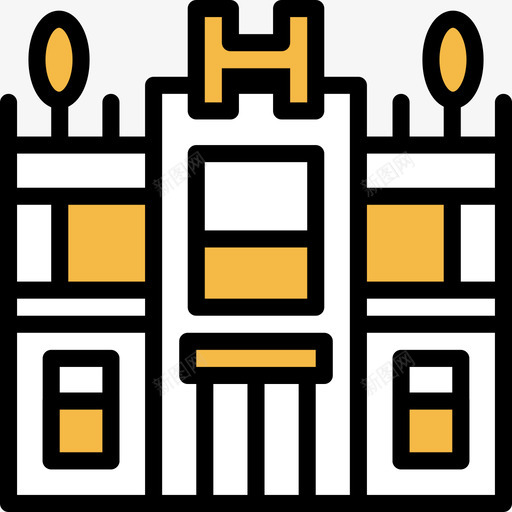 酒店酒店服务线性颜色图标svg_新图网 https://ixintu.com 线性颜色 酒店 酒店服务