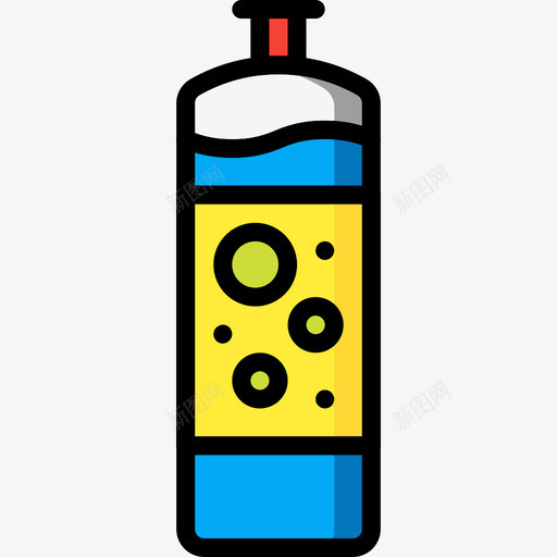 洗涤厨房用品线性颜色图标svg_新图网 https://ixintu.com 厨房用品 洗涤 线性颜色