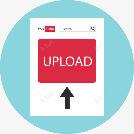 上传在线和youtube平面图标svg_新图网 https://ixintu.com 上传 在线和youtube 平面