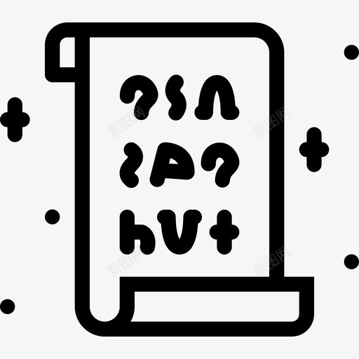 卷轴万圣节27直线图标svg_新图网 https://ixintu.com 万圣节27 卷轴 直线