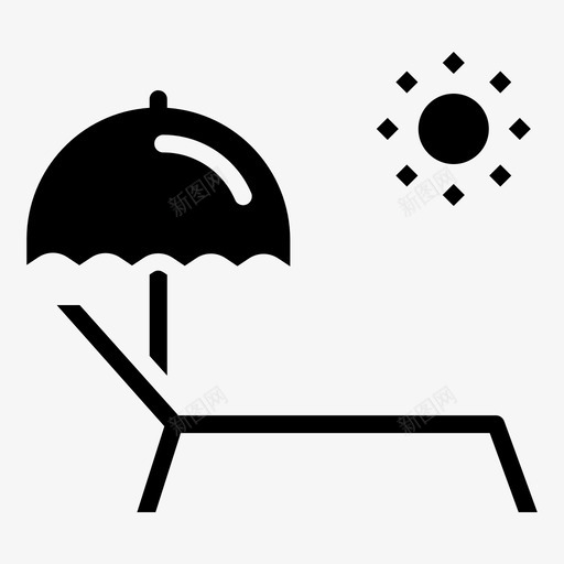 躺椅沙滩游泳池图标svg_新图网 https://ixintu.com 四季分明 放松 棕褐色 沙滩 游泳池 躺椅 阳光