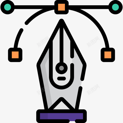 钢笔工具绘画工具6线颜色图标svg_新图网 https://ixintu.com 线颜色 绘画工具6 钢笔工具