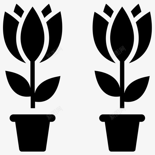 郁金香装饰植物开花植物图标svg_新图网 https://ixintu.com 室内植物 开花植物 自然和野餐字形图标 装饰植物 郁金香