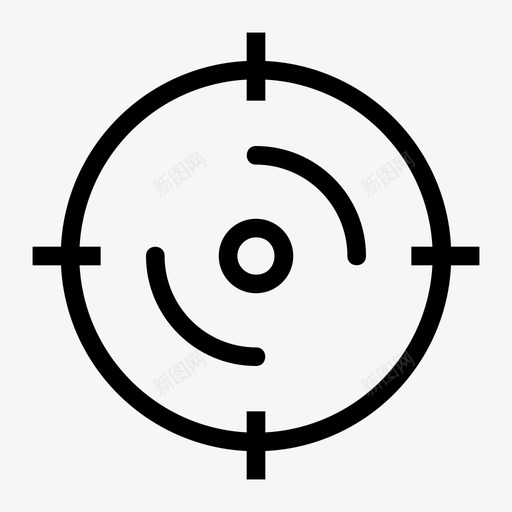 目标十字线焦点图标svg_新图网 https://ixintu.com 十字线 射击 游戏 游戏线图标 焦点 目标