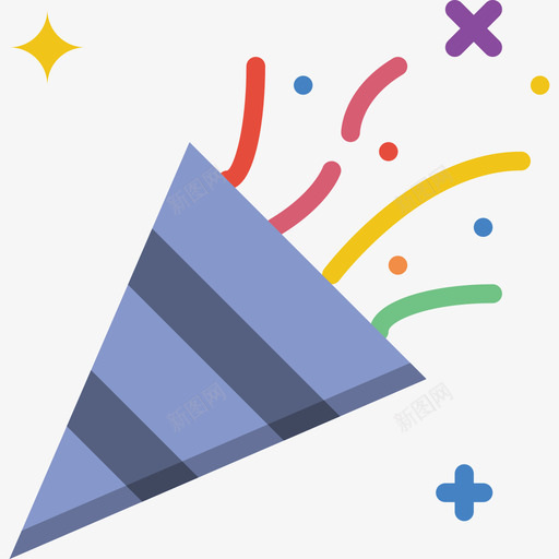 五彩纸屑派对27平铺图标svg_新图网 https://ixintu.com 五彩纸屑 平铺 派对27