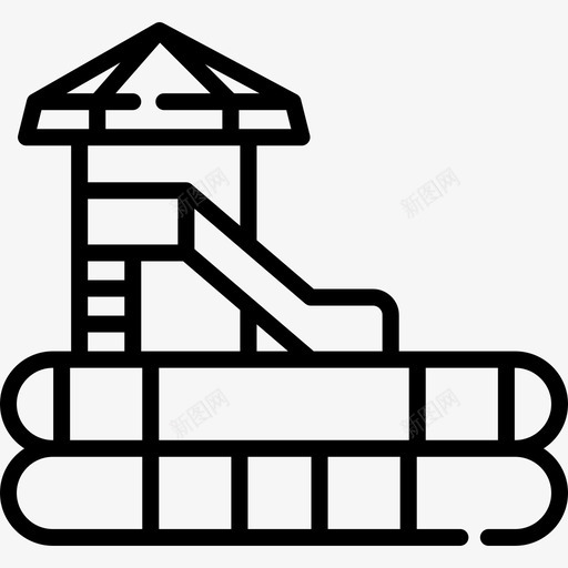 游泳池水上公园线性图标svg_新图网 https://ixintu.com 水上公园 游泳池 线性