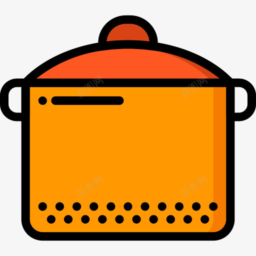 慢炖锅厨房用具线性颜色图标svg_新图网 https://ixintu.com 厨房用具 慢炖锅 线性颜色