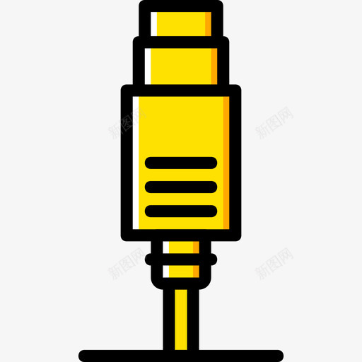 插头连接器电缆4黄色图标svg_新图网 https://ixintu.com 插头 连接器电缆4 黄色