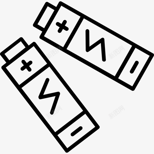 电池绿色能源线性图标svg_新图网 https://ixintu.com 电池 线性 绿色能源