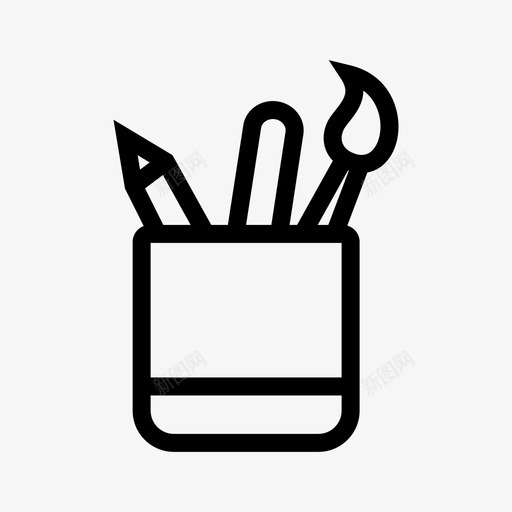 笔筒笔盒笔杯图标svg_新图网 https://ixintu.com 书写用具 学校和大学 教育 笔杯 笔盒 笔筒