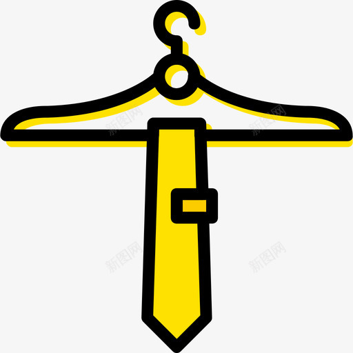 领带男士配件4黄色图标svg_新图网 https://ixintu.com 男士配件4 领带 黄色