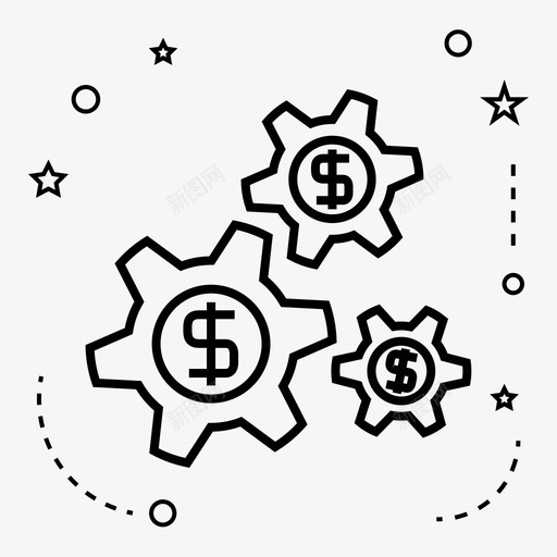 齿轮现金赚钱图标svg_新图网 https://ixintu.com 现金 设置 财务 赚钱 钱 齿轮