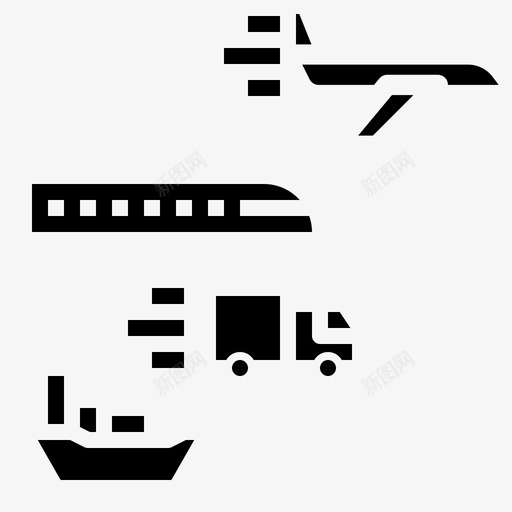 物流飞机轮船图标svg_新图网 https://ixintu.com 火车 物流 物流配送 轮船 运输 飞机