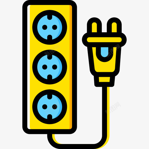 插座连接器电缆4黄色图标svg_新图网 https://ixintu.com 插座 连接器电缆4 黄色