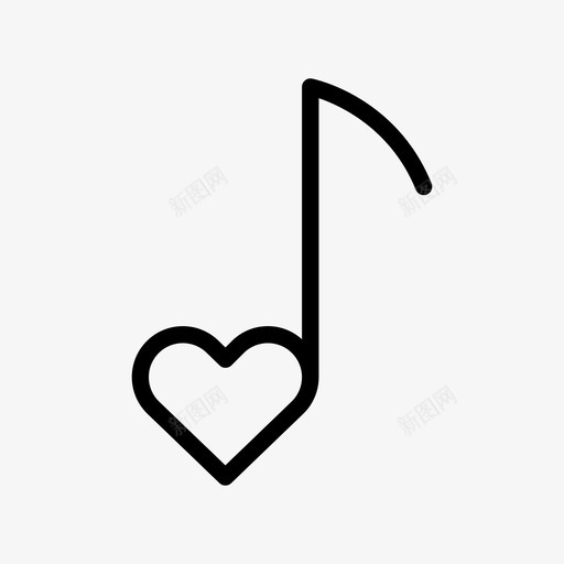 音符心形键图标svg_新图网 https://ixintu.com 心形 键 音乐图标 音乐键 音符
