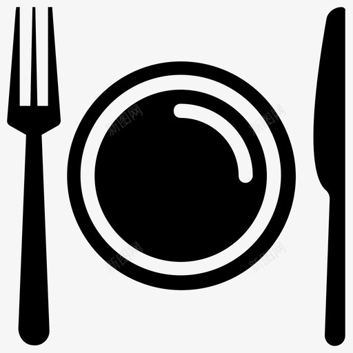 餐饮晚餐食物菜单图标svg_新图网 https://ixintu.com 晚餐 盘子 自然和野餐字形图标 食物菜单 餐具 餐厅 餐饮
