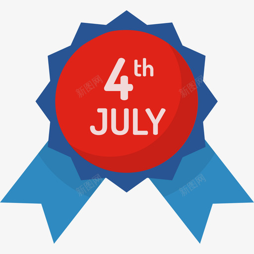 徽章7月4日扁平图标svg_新图网 https://ixintu.com 7月4日 徽章 扁平
