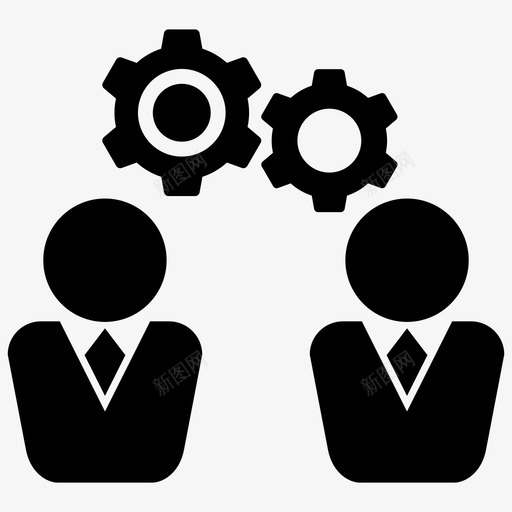 团队合作业务齿轮图标svg_新图网 https://ixintu.com 业务 企业管理第3部分 团队合作 齿轮