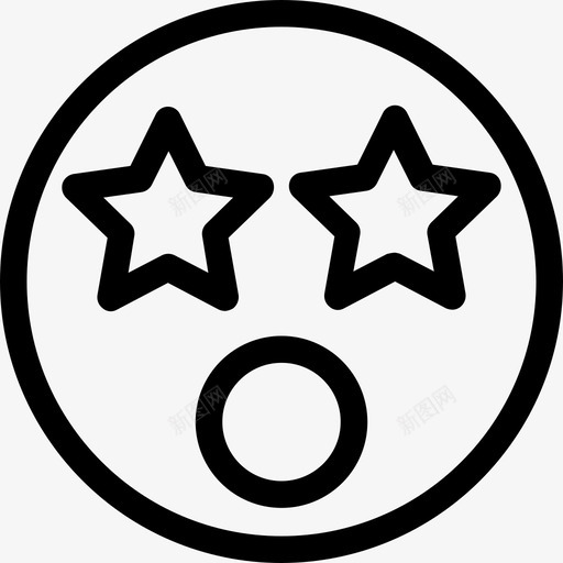 笑脸上有星星的眼睛惊讶印象深刻图标svg_新图网 https://ixintu.com 印象深刻 哇 惊喜 惊讶 星星的眼睛 笑脸上有星星的眼睛