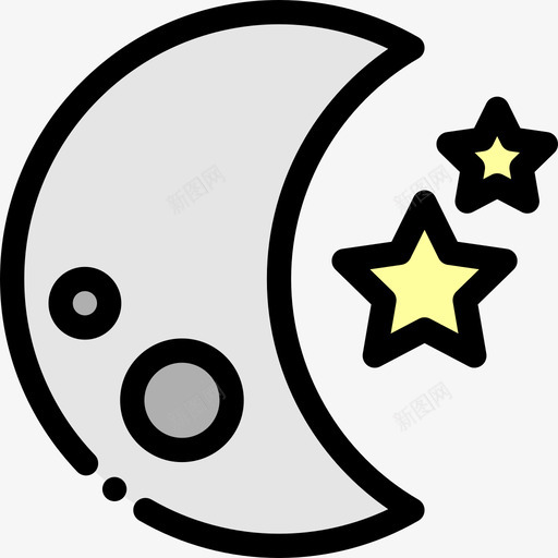 月亮宇宙20线颜色图标svg_新图网 https://ixintu.com 宇宙20 月亮 线颜色