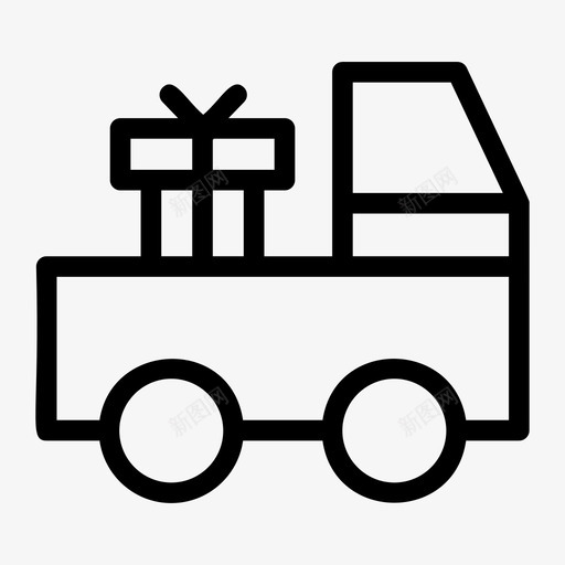 送货奖金礼物图标svg_新图网 https://ixintu.com 假日路线图标 卡车 奖金 惊喜 礼物 送货
