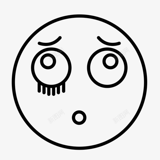 震惊沮丧情绪图标svg_新图网 https://ixintu.com 悲伤 情绪 惊讶 沮丧 震惊