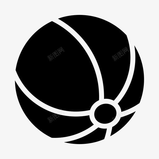 球海滩游戏图标svg_新图网 https://ixintu.com 四季线 夏天 海滩 游戏 球