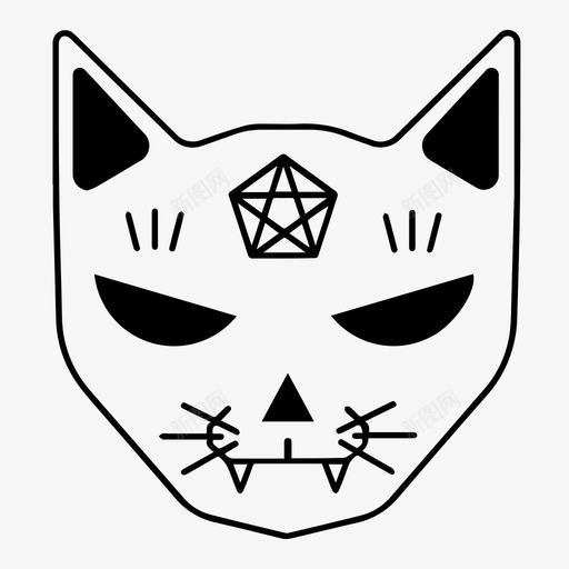 神秘猫炼金术魔法图标svg_新图网 https://ixintu.com 炼金术 神秘 神秘猫 魔法