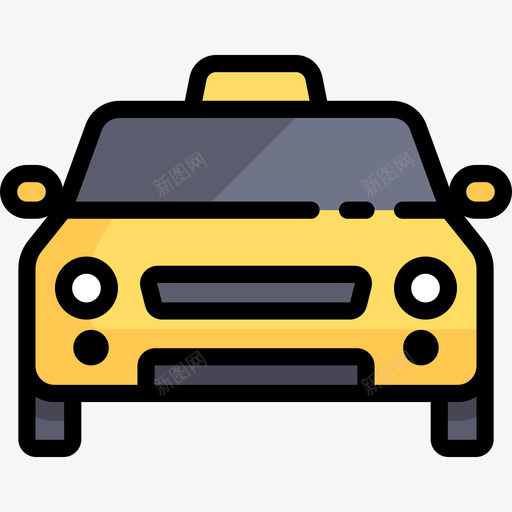 出租车假日旅游线性颜色图标svg_新图网 https://ixintu.com 假日旅游 出租车 线性颜色