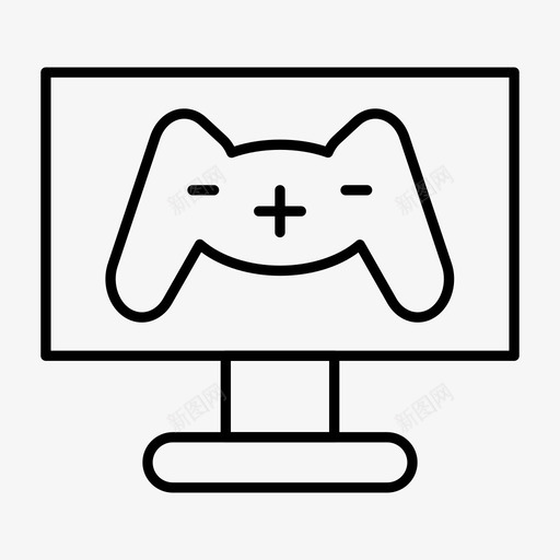 视频计算机显示器图标svg_新图网 https://ixintu.com 屏幕 显示器 游戏 游戏细线图标 视频 计算机